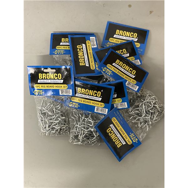 10 Packs bronco peg board hooks 50pc per package