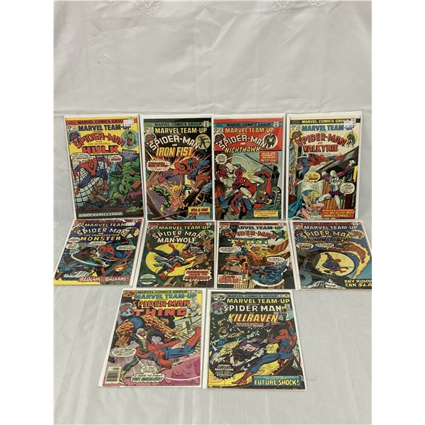 Lot of 10 Marvel Team-Up Spider-Man and… Vintage Comic Books