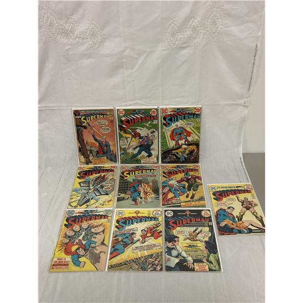 Lot of 10 Vintage DC Comics Superman Issues Ranging From #250-281