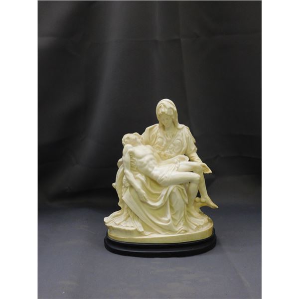 Made in Italy Santini Christ Jesus and Mother Mary Resin Sculpture Figurine