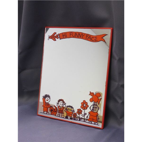 Hi Funny Face Vintage Plastic Mirror 8.5" x 10.5"