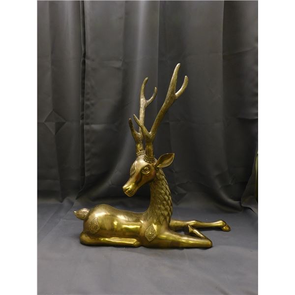 Large 2ft Made in Thailand Brass Deer