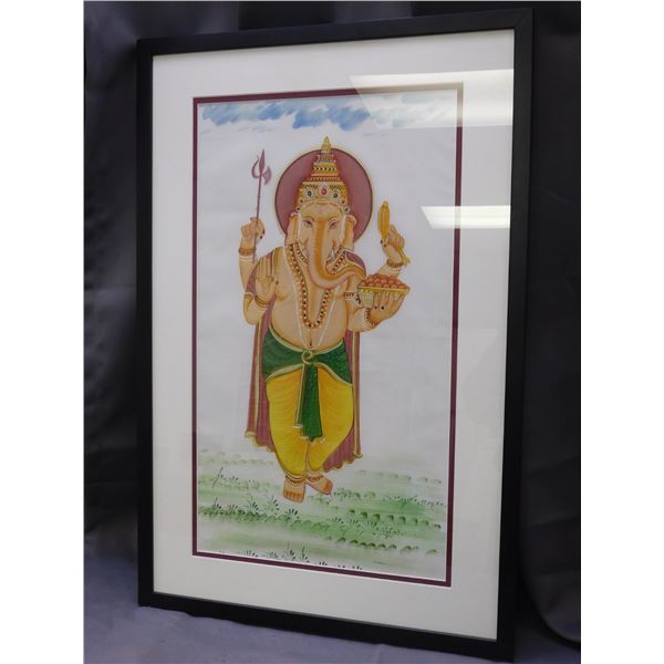 Original Framed Hindu Artwork Ganesha Original Painting