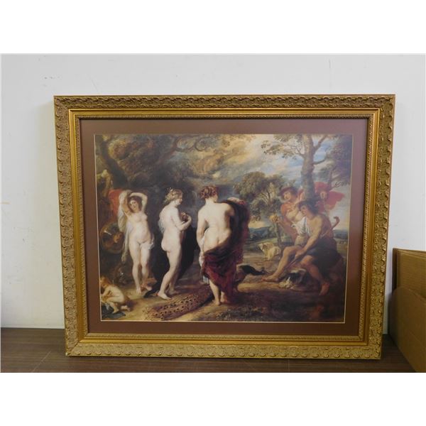 Peter Paul Rubens Reproduction Art Print "Judgement of Paris" in Ornate Frame