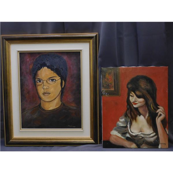 Lot of 2 Paintings / Portraits 1 Framed