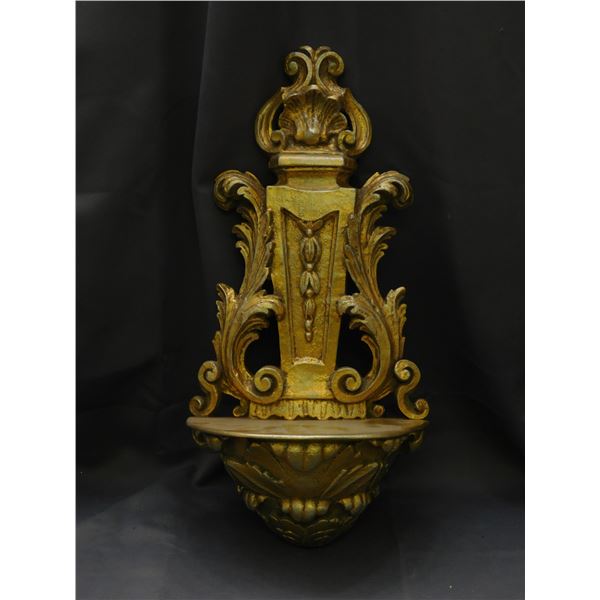Ornate Gold Tone Wall Mounting Shelf Decoration