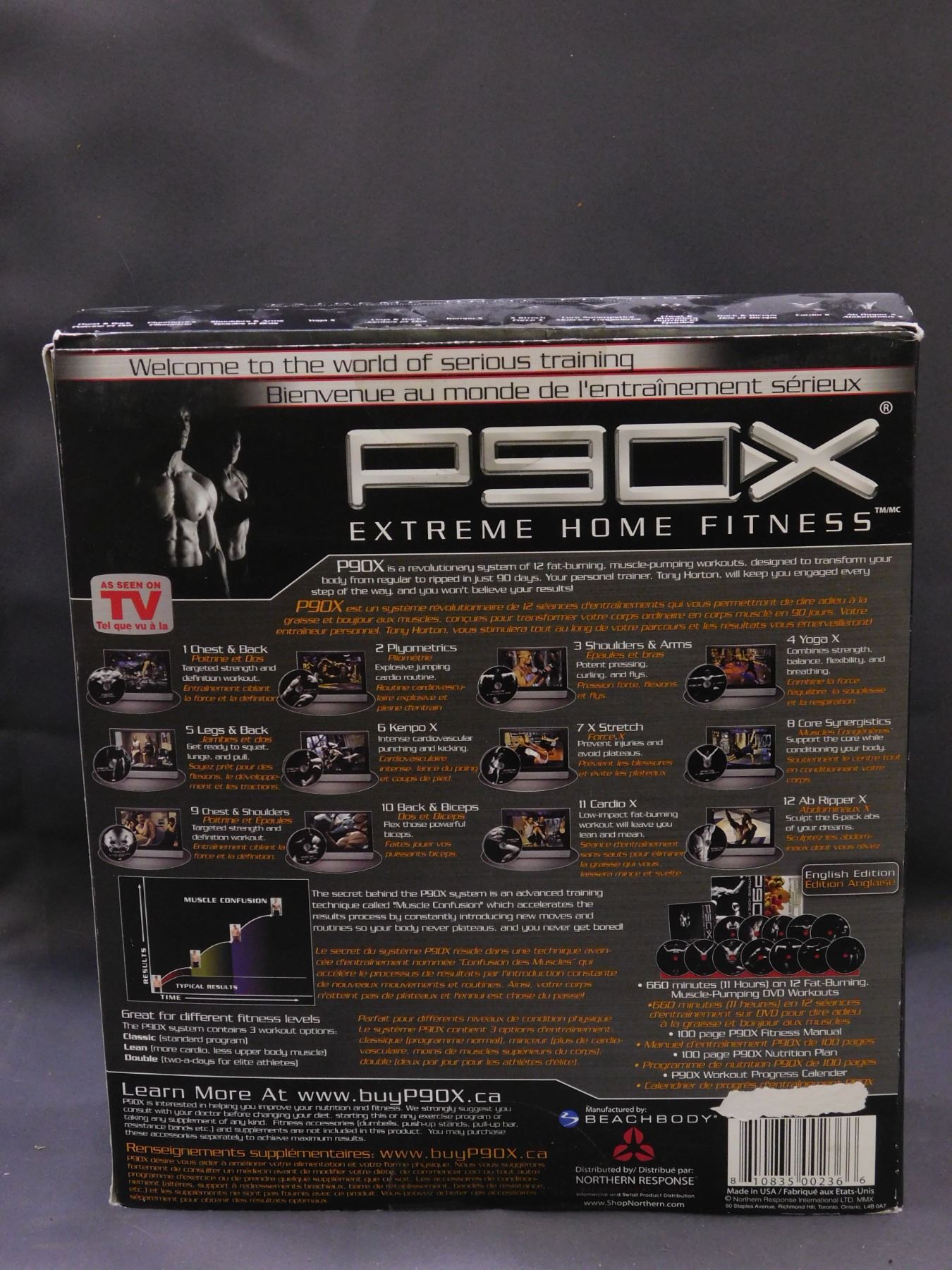 P90X Extreme Home Fitness English DVD Workouts Box Set