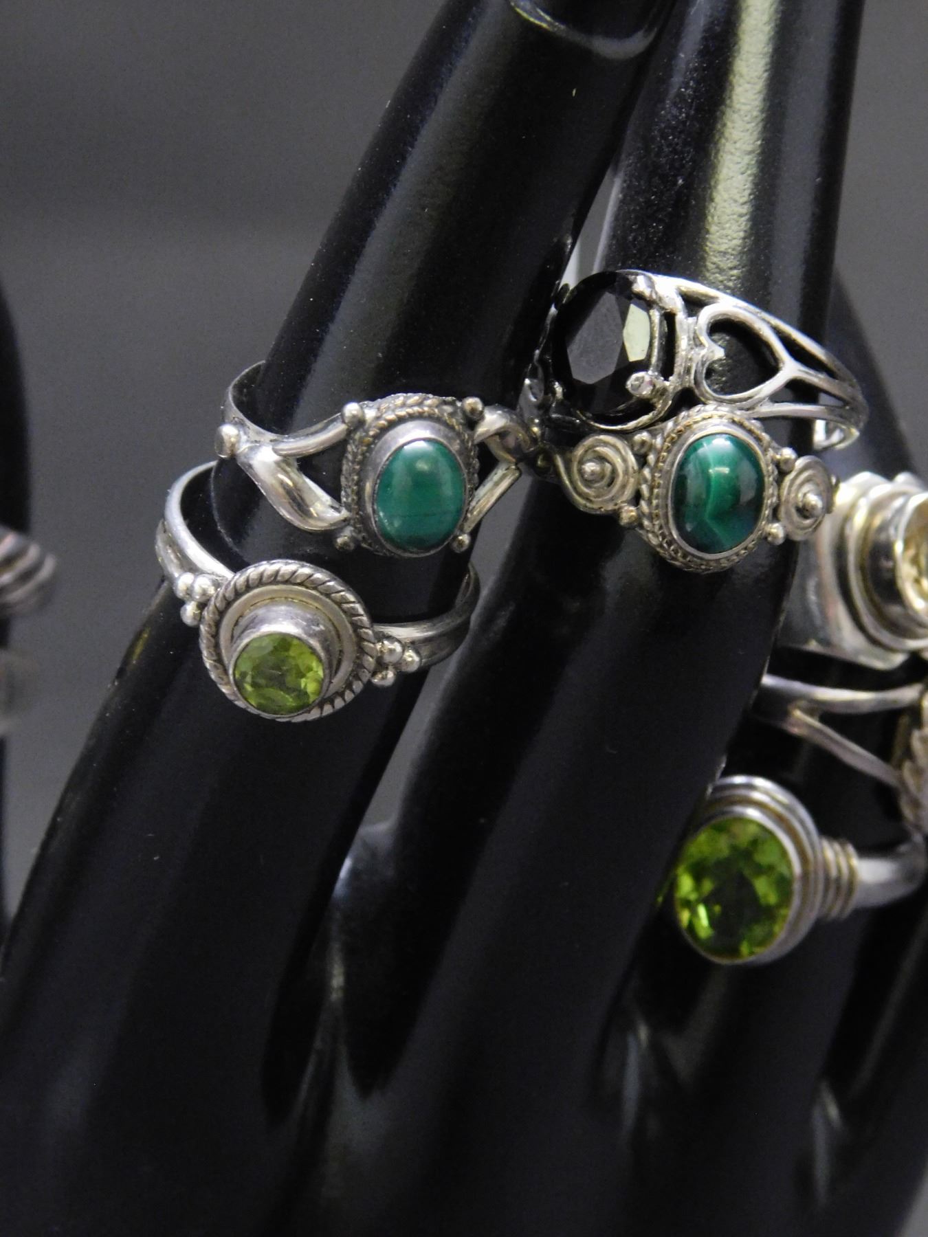 Lot of 10 Stamped 925 Sterling Silver Rings Various Sizes and Styles ...