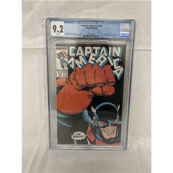 9.2 Captain America #354 Marvel Comics 6/89 CGC Universal Grade