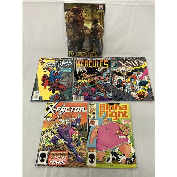 Lot of 6 Marvel Comics Scarlet Spider, Hercules, X-Men, Alpha Flight