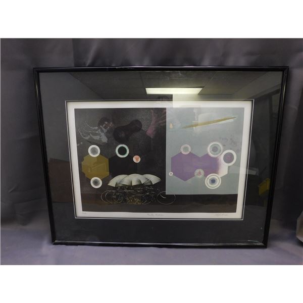 Artist Signed and Numbered Framed Abstract Print "Frontier Orbitals"