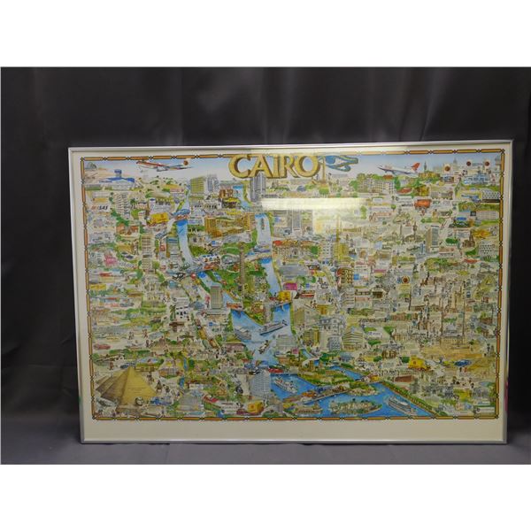 1984 3D Promotional Map Cairo Cartoon Art Print