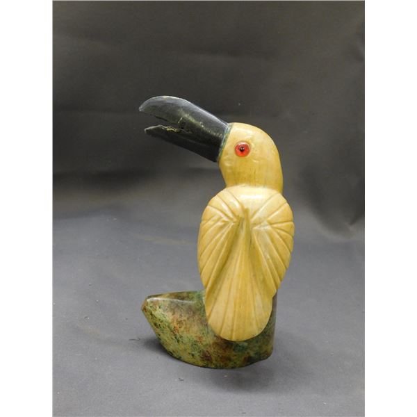 Carved Stone Parrot 6"