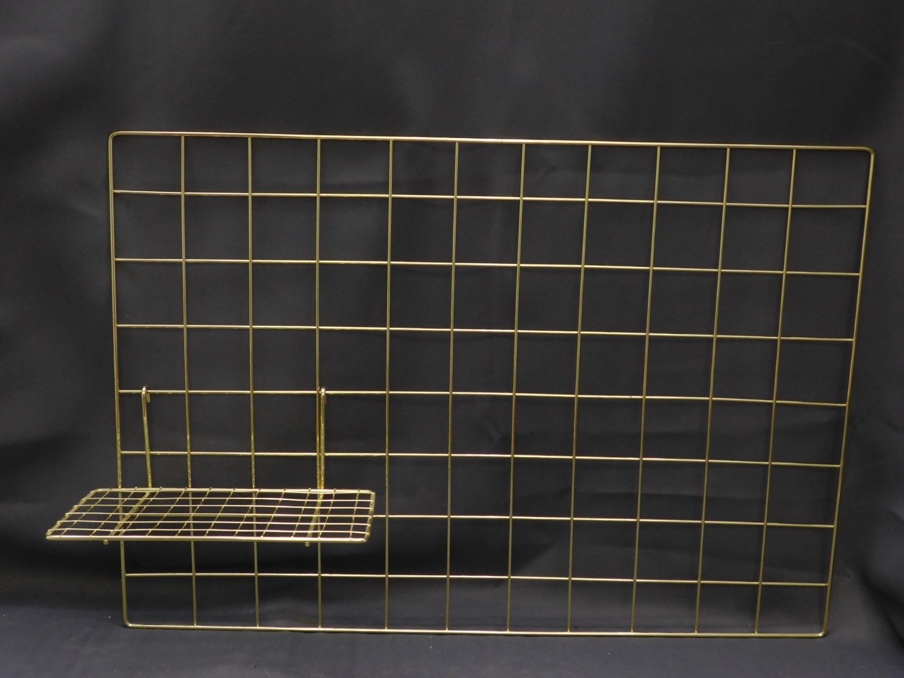 Gold Tone Metal Wire Rack with Small Shelf