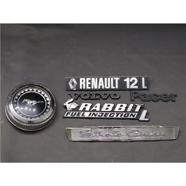 Lot of Dealership Emblems Pacer, Volvo, Renault, Rabbit, Strata