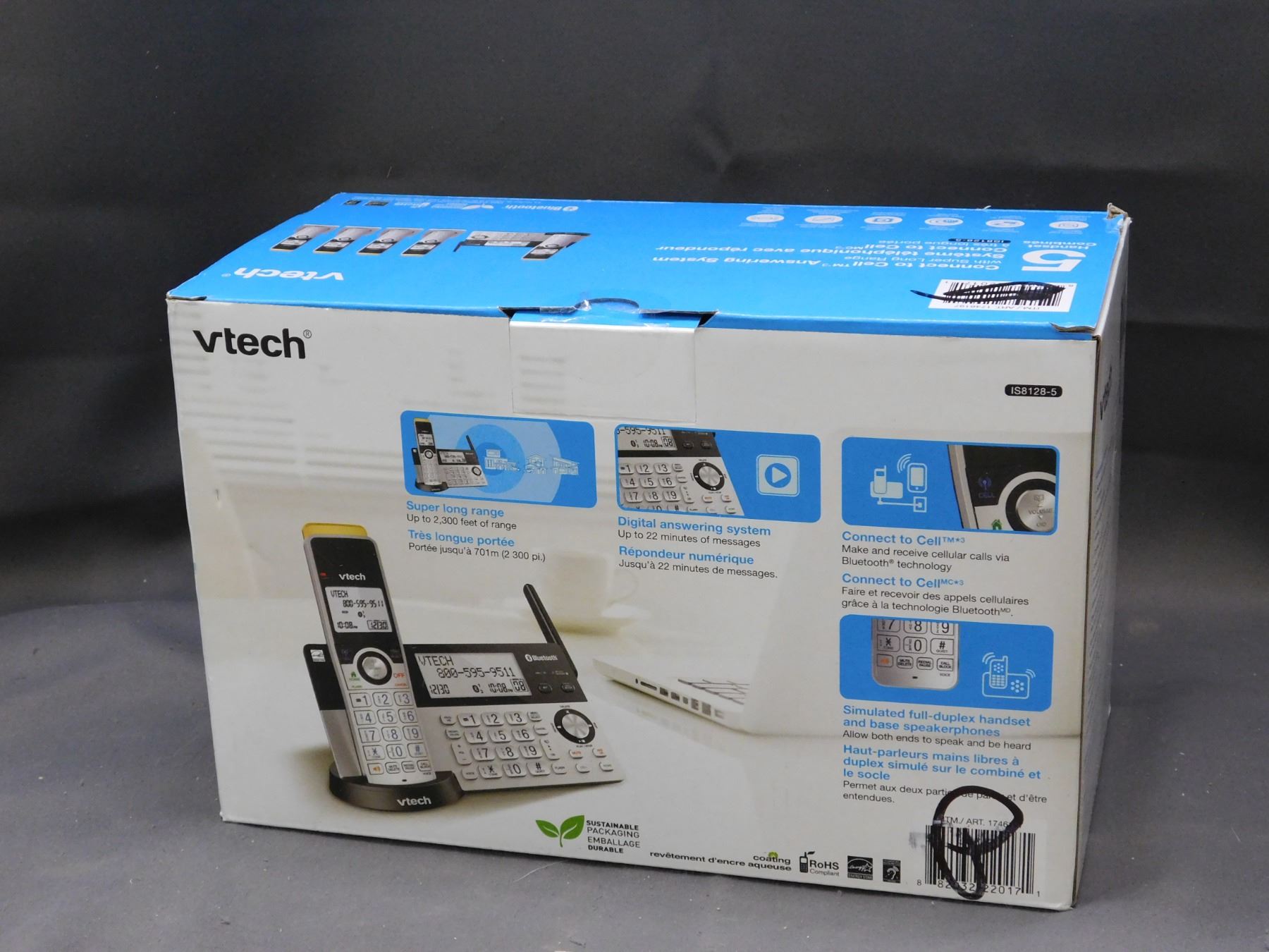 vtech 5 Handset Box Set Connect to Cell Answering System NEW/RETURN