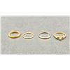 Image 1 : 14K+ LADIES RING SET WITH DIAMONDS (CENTER 0.12CT) & THREE 14K LADIES WEDDING RINGS (TOTAL 7.8G)