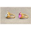 Image 2 : 10K LADIES RING SET WITH BLUE STONE & 10K LADIES RING SET WITH MAUVE STONE (9.7G TOTAL)