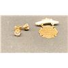 Image 1 : 10K FIRST PRIZE BROOCH & PAIR 14K EARRINGS SET WITH CUBIC ZIRCONIA (3.5G)
