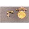 Image 2 : 10K FIRST PRIZE BROOCH & PAIR 14K EARRINGS SET WITH CUBIC ZIRCONIA (3.5G)