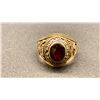 Image 1 : 10K MENS SCHOOL RING SET WITH RED STONE (10.5G)