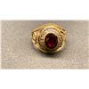 Image 2 : 10K MENS SCHOOL RING SET WITH RED STONE (10.5G)