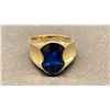 Image 1 : 14K LADIES RING SET WITH BLUE STONE (8.5G)