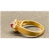 Image 2 : 14K LADIES CLUSTER RING SET WITH RUBY & DIAMONDS (3.5G)