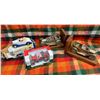 Image 1 : TWO NIB DIE CAST SANTA CARS PLUS BOOKENDS