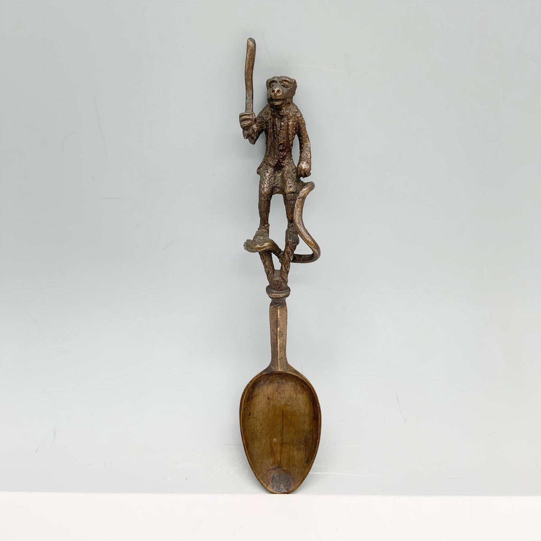 Vintage Bronze Monkey Spoon