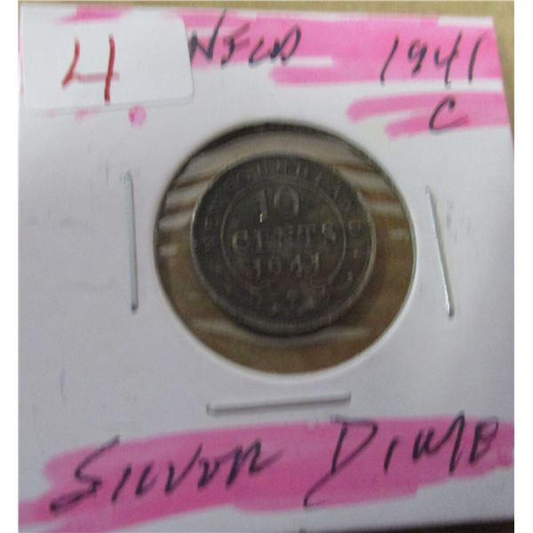1941 C NEWFOUNDLAND SILVER DIME