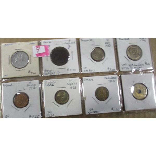 DOUBLE STOCK ROW OF WORLD COLLECTABLE COINS