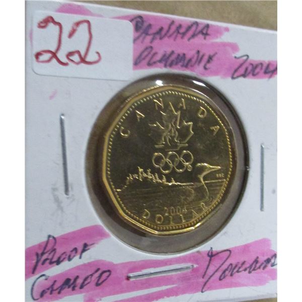 2004 PROOF CAMEO OLYMPIC CANADA DOLLAR