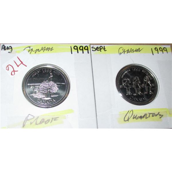1999 PROOF CAMEO CANADA QUARTERS