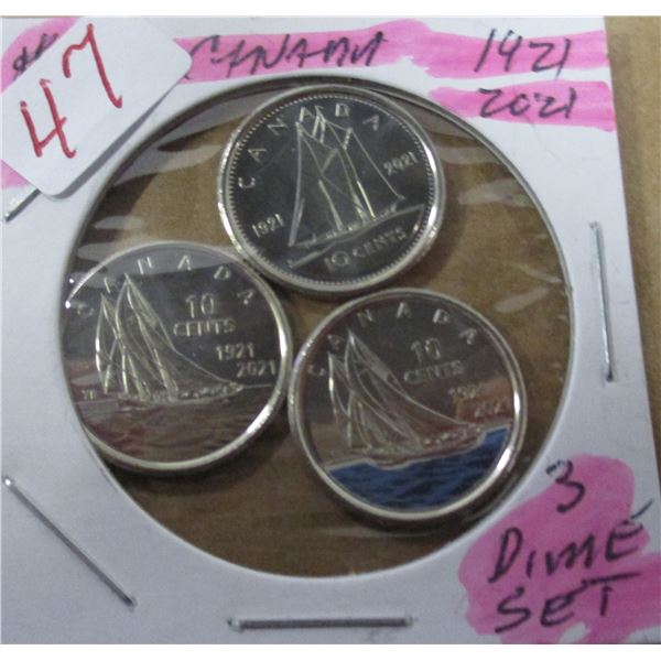 1921 - 2021 PROOF SET OF CANADA DIMES