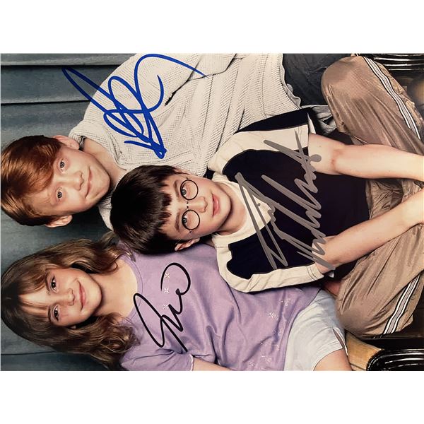 Harry Potter cast signed movie photo