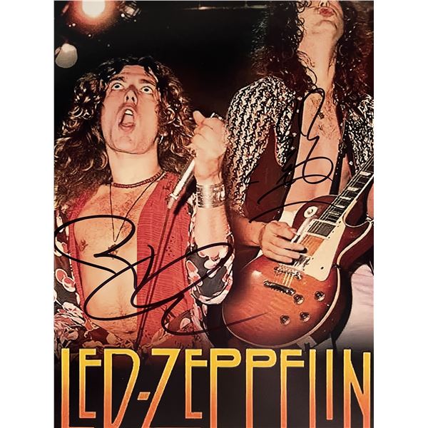 Led Zeppelin band signed photo