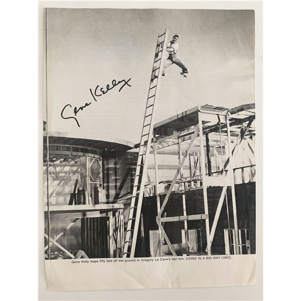 Gene Kelly signed magazine page