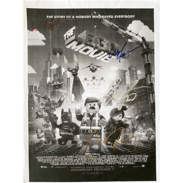 Lego movie cast signed page