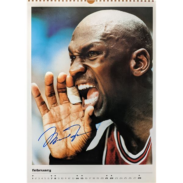 Michael Jordan Chicago Bulls 1998 autographed calendar page. GFA Authenticated