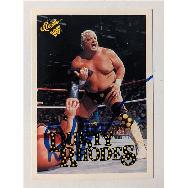 Dusty Rhodes Signed WWF Trading Card