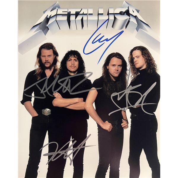 Metallica band signed photo