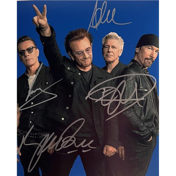 U2 band signed photo