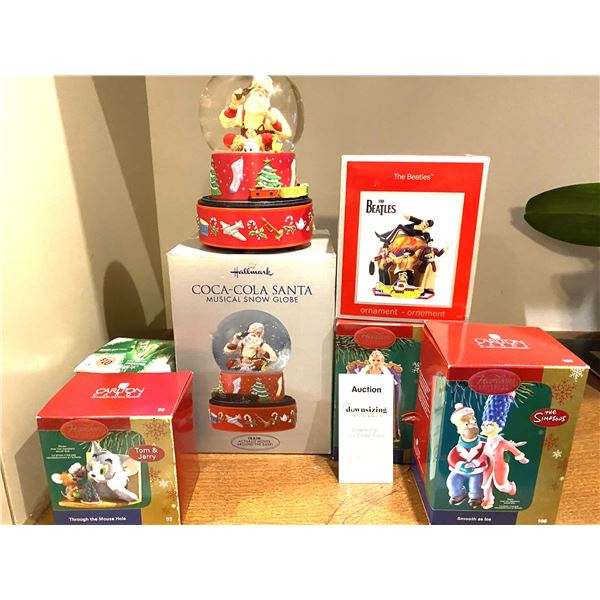Coca-Cola Musical Snow Globe & Christmas Ornaments A