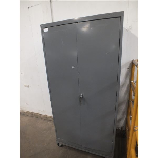 2 Door Metal Storage Cabinet on Wheels