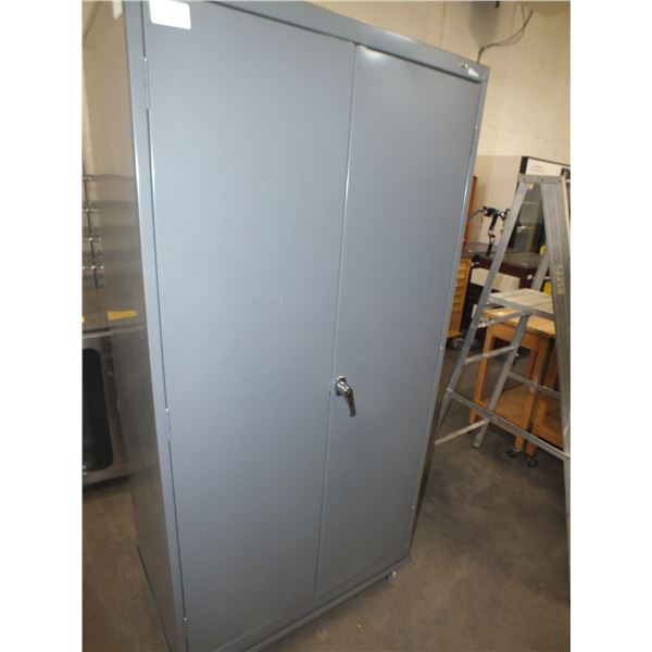 2 Door Metal Storage Cabinet On Wheels w/ Keys