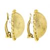 Image 4 : Vintage 14K Gold Florentine Finish Twisted Wire Frame Large Dome Button Earrings