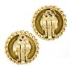 Image 5 : Vintage 14K Gold Florentine Finish Twisted Wire Frame Large Dome Button Earrings