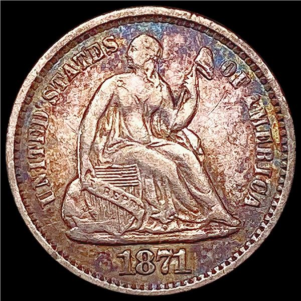1871 Seated Liberty Half Dime CLOSELY UNCIRCULATED