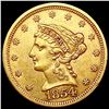 Image 1 : 1854 $2.50 Gold Quarter Eagle UNCIRCULATED